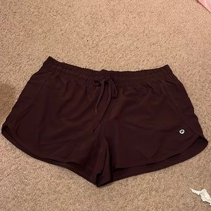 Maroon workout shorts
